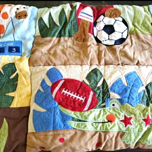 Lambs and Ivy Baby Quilt Sports Theme - Picture 2 of 2